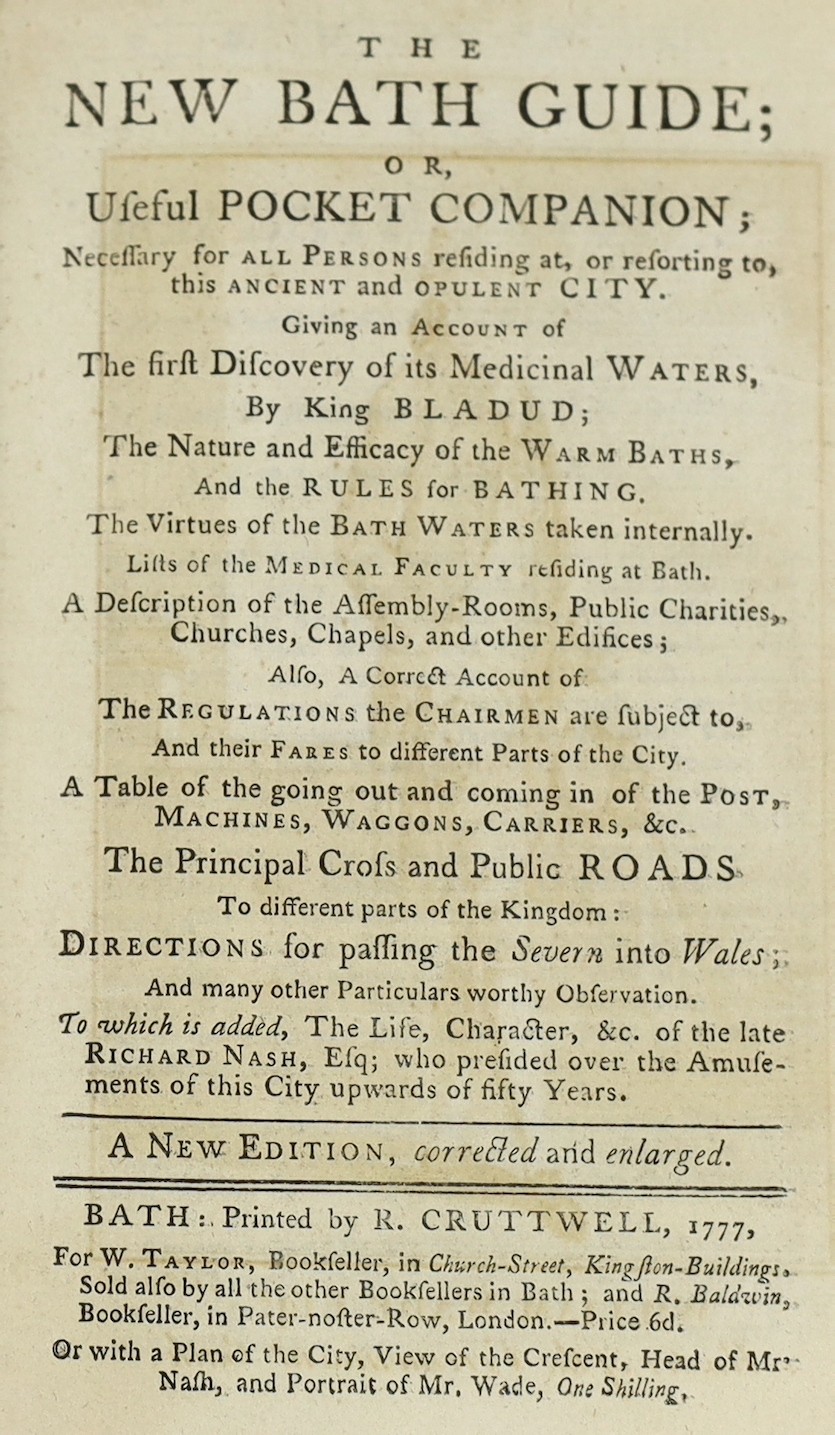 SOMERSET, BATH: The Historical and Local New Bath Guide...with Observations on the Medicinal Virtues, and Directions for the Use of the Bath Waters, by Sir George Smith Gibbes.....2 folded plans, 13 plates and 35 decorat